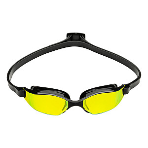 Schwimmbrille Aqua Sphere XCEED Titanium Mirror Lenses Yellow/Black Strap - Schwarz Schwarz