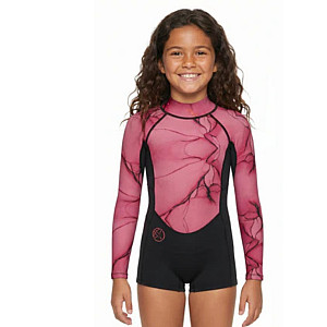 KAIWAI Mädchen Neopren Kurzarm Langarm schwarz-rosa