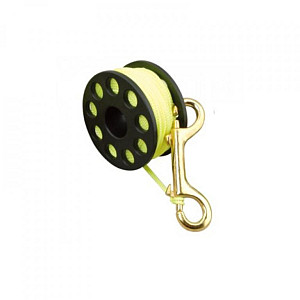 Aropec Rolle 30 m mit Karabiner, reflektierend gelb