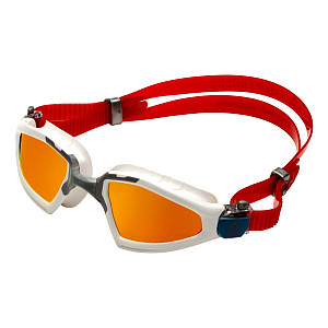 Schwimmbrille Aqua Sphere KAYENNE PRO Titan. Spiegelgläser rot - rot/weiß/grau