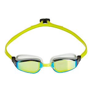 Aqua Sphere FASTLANE Schwimmbrille aus Titan. gelbes Spiegelglas - Weiß/Gelb