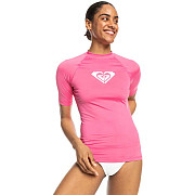 Damen-Lycra-T-Shirt Roxy Shocking Pink mit kurzen Ärmeln