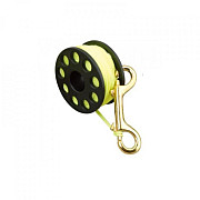 Aropec Rolle 30 m mit Karabiner, reflektierend gelb