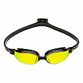 Schwimmbrille Aqua Sphere XCEED Titanium Mirror Lenses Yellow/Black Strap - Schwarz Schwarz