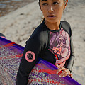 Damen-Neopren-Badeanzug Kaiwai PINK BRAZIL mit langen Ärmeln