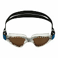 Schwimmbrille Aqua Sphere KAYENNE polarisierte Gläser braun - geknitterte Verpackung - transp./silber petrol