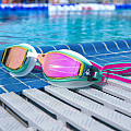 Damen-Schwimmbrille Aqua Sphere FASTLANE Titan. rosa Spiegelglas