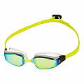 Aqua Sphere FASTLANE Schwimmbrille aus Titan. gelbes Spiegelglas - Weiß/Gelb