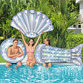 Aufblasbare Luftmatratze BESTWAY 43414 „IRIDESCENT SHELL“, 185 x 114 cm, perlmuttfarben